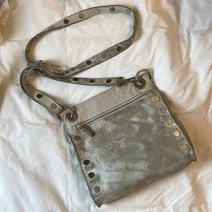 Hammitt Los Angeles Cement Grey Distressed Suede Medium Tony Bag